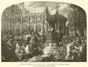 Latimer preaching to the Civic Authorities at Pauls Cross by George Hayter