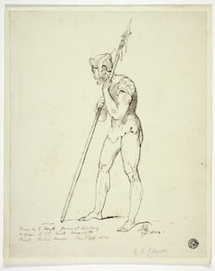 Standing Man in Armour Holding Lance by George Hayter