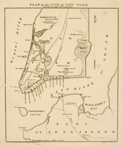 Plan of the city of New York showing the made and swampland, 1856