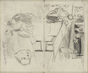 Figures in the Fish Market in Delft and Figure Studies by George Hendrik Breitner