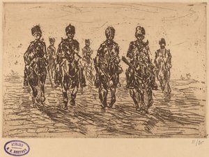 Galloping Hussars in Front View by George Hendrik Breitner