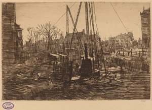 Scene in a Dutch City with Pile Driver in Foreground by George Hendrik Breitner