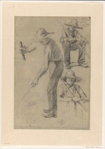 Sketch Sheet with Studies of a Gardener