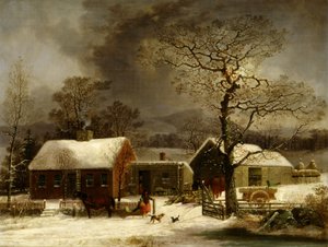Winter Scene in New Haven, Connecticut by George Henry Durrie