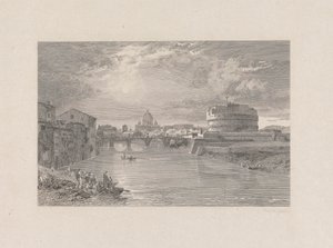 Rome; Bridge and Castle of St. Angelo on the Tyber