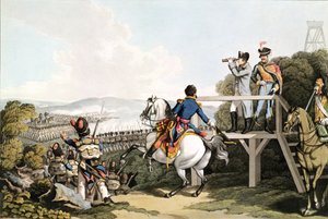 Bonaparte (1769-1821) Just before his Flight, Viewing the Attack of his Imperial Guard, Waterloo, 18th June 1815, engraved by Matthew Dubourg (fl.1813-20) by George Hum