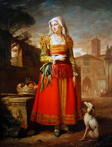 Portrait of a Lady, full length, Dressed in Italian Costume