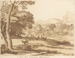 Untitled: Landscape with Deer by George Knapton