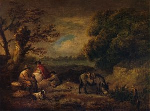 Gypsies Resting with Donkey by George Morland