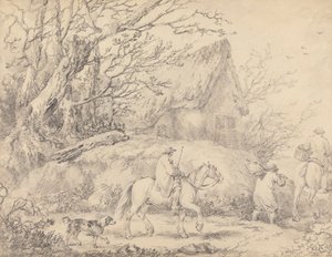 Landscape with Cottage and Figures on Horseback