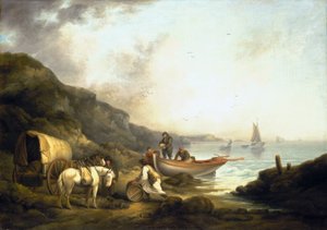 Smugglers traffic on the coast, early 19th century