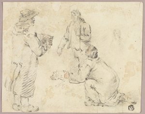 Three Men with Dogs by George Morland