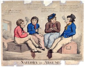 Sailors in Argument, engraved by Roberts by George Moutard Woodward