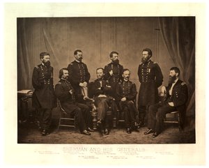 Sherman and his Generals [Blair added from another negative before printing], 1865