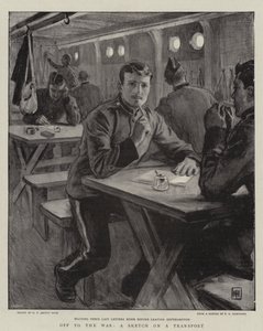 Off to the War, a Sketch on a Transport by George Percy Jacomb Hood