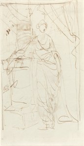 An Elegant Lady in Classical Dress by George Romney