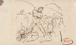 Figure Composition; Possibly Samson and Delilah by George Romney