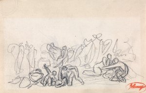 Group of Figures, Possibly Women and Children Playing by George Romney