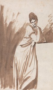 Lady Leaning on a Column (Possibly a Sketch for 