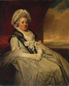 Portrait of Mrs. Uppleby, Seated Three-Quarter Length, Wearing a White Dress and Bonnet with a Black Shawl