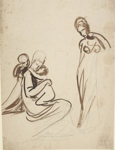 Seated Woman with Two Children and Standing Woman