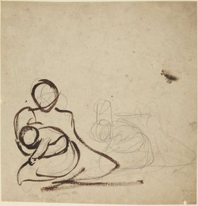Studies of Seated Woman Holding a Child