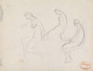 Three Studies of a Seated Woman by George Romney