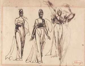 Three Studies of a Standing Woman, Possibly Circe by George Romney