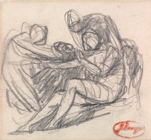 Two Figures Aiding a Seated Figure by George Romney