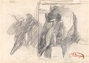 Two Sketches of a Half-Kneeling Figure by George Romney