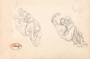 Two Sketches of a Mother and Child by George Romney