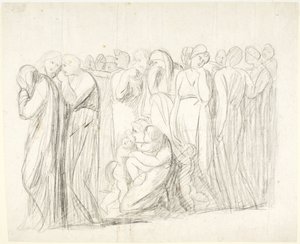 Weeping Women and Children: Study for The Accusation of Susannah; Verso: Figure Studies by George Romney