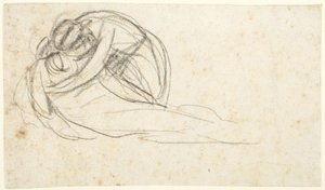 Woman Embracing Reclining Figure (verso: lower half of two standing figures)