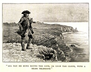 Captain Billy Bones watches the pirates
