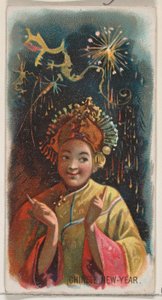 Chinese New Year, from the Holidays series N80 for Duke brand cigarettes, 1890