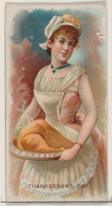 Thanksgiving Day, United States, from the Holidays series N80 for Duke brand cigarettes, 1890