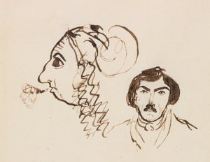 Self-Portrait with Portrait of Delacroix, c. 1845