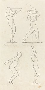 Bearing a Weight; Preparing to Jump, and Alighting by George Scharf after John Flaxman