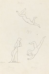 Leaning, Flying and Falling by George Scharf after John Flaxman
