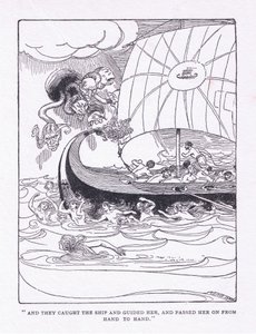 An they caught the ship and guided her, and passed her on from hand to hand, from The Heroes published by George Allen and Unwin 1929 by George Soper