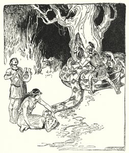 Then Jason leapt forth warily, and tore the fleece from off the tree trunk by George Soper