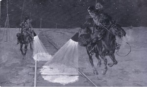On a Manchurian Railway: Night Patrol by George Soper