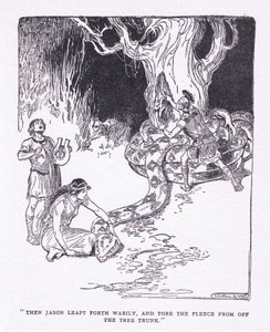 Then Jason Leapt Forth Wearily, and Tore the Fleece off the Tree Trunk, from The Heroes by George Soper