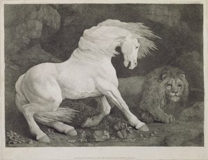 A Horse Affrighted by a Lion, engraved by the artist, pub. 1788
