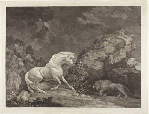 A Horse Frightened by a Lion