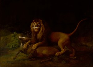 A Lion Attacking a Stag, between 1765 and 1766