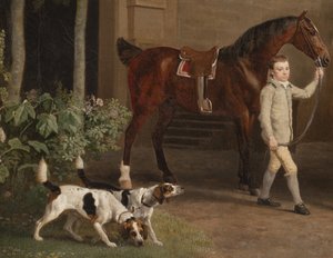 William Henry Cavendish Bentinck, 3rd Duke of Portland in Front of Welbeck Abbey Riding Stables (Detail) by George Stubbs
