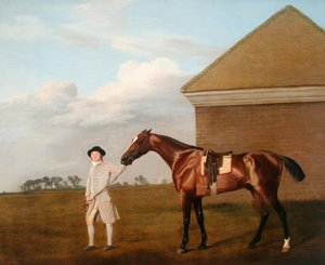 Firetail with His Trainer by the Rubbing-Down House on Newmarket Heath by George Stubbs