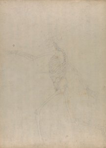 Human Skeleton, Lateral View (Study for a Key Figure to an Unpublished Table Showing the Abdominal Viscera) by George Stubbs