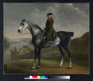 Joseph Smyth Esquire, Lieutenant of Whittlebury Forest, Northamptonshire, on a Dapple Grey Horse by George Stubbs